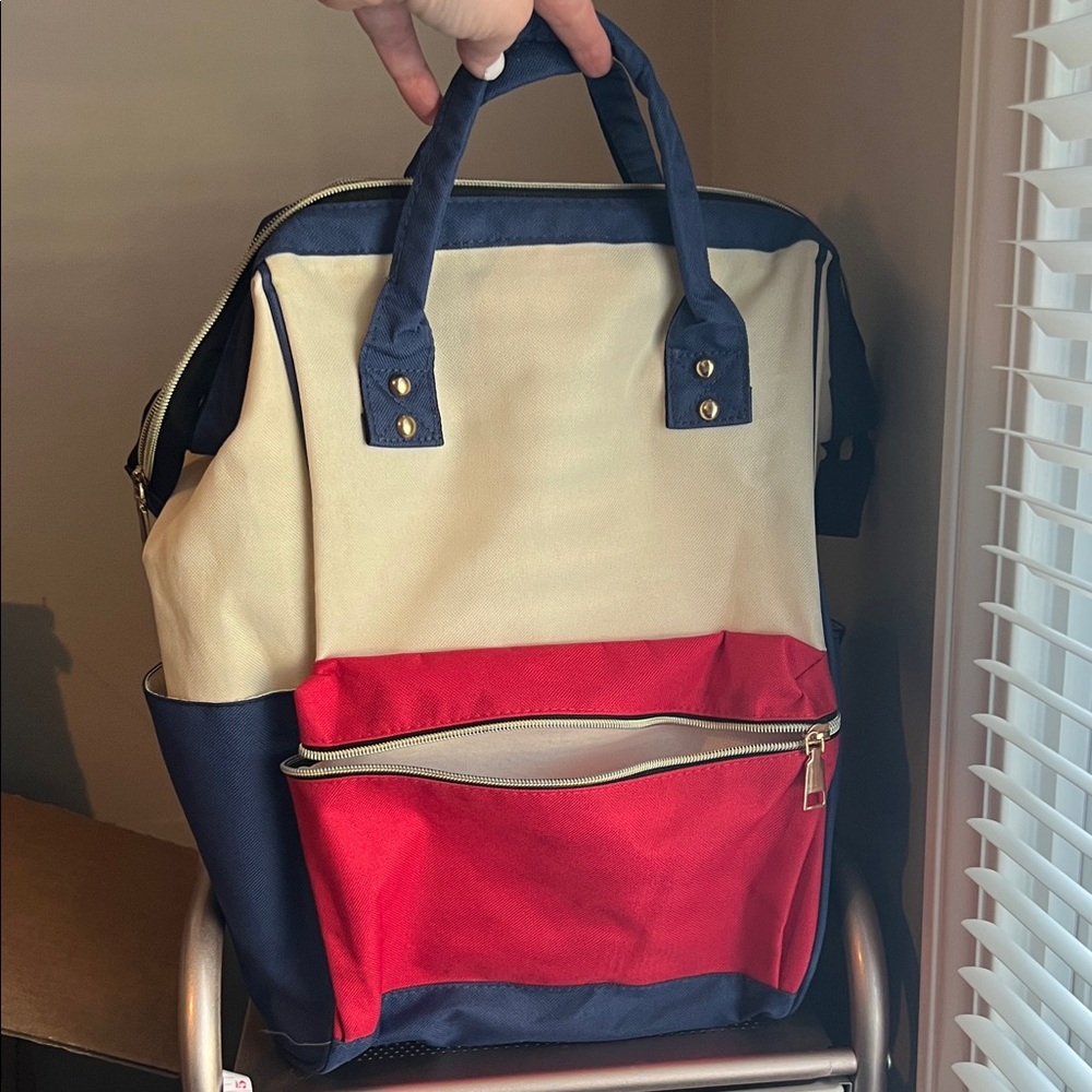 Stylish Red and Blue Women’s Backpack